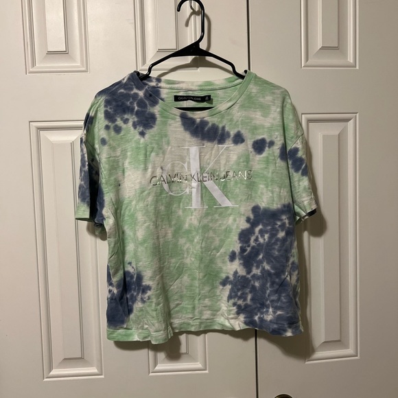 Calvin Klein Tie-Dye T- Crop Shirt - Picture 1 of 2